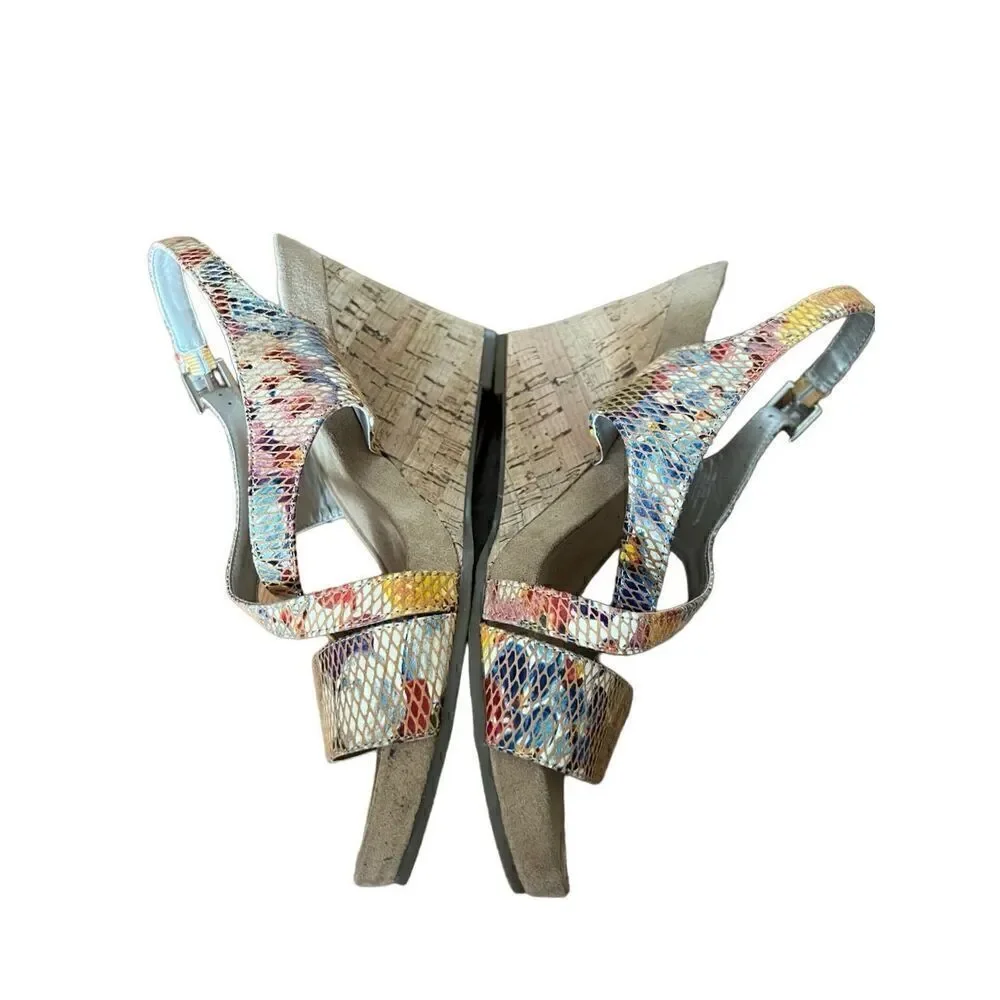 Aerosoles floral Plushed Together Open Toe floral faux snakeskin Wedge Sandal 10
